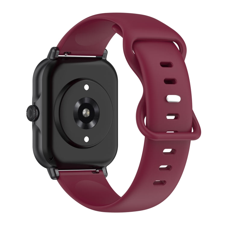 For Amazfit Active S Butterfly 8-shaped Buckle Silicone Watch Band(Wine)