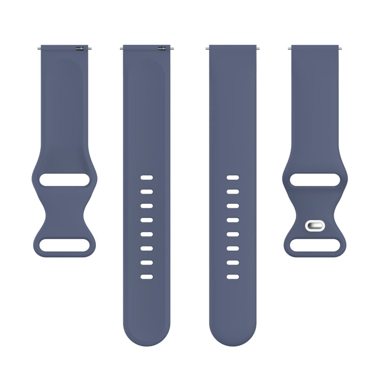 For Amazfit Active S Butterfly 8-shaped Buckle Silicone Watch Band(Blue Grey)