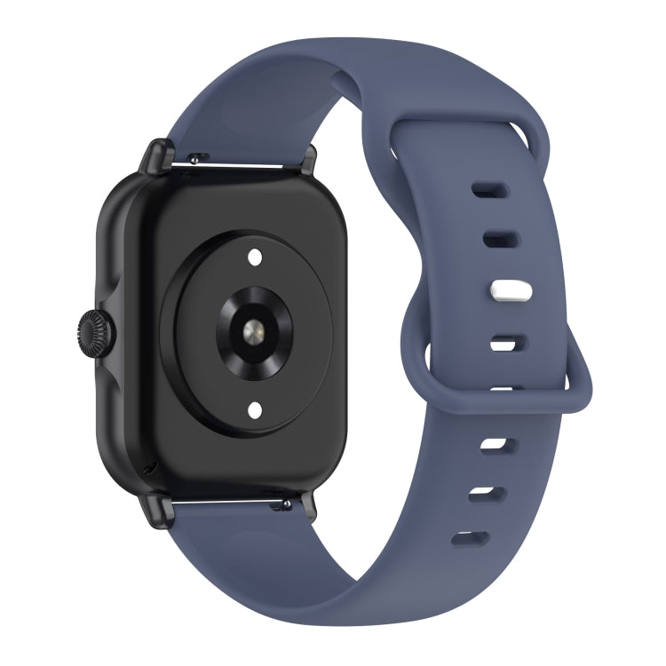 For Amazfit Active S Butterfly 8-shaped Buckle Silicone Watch Band(Blue Grey)