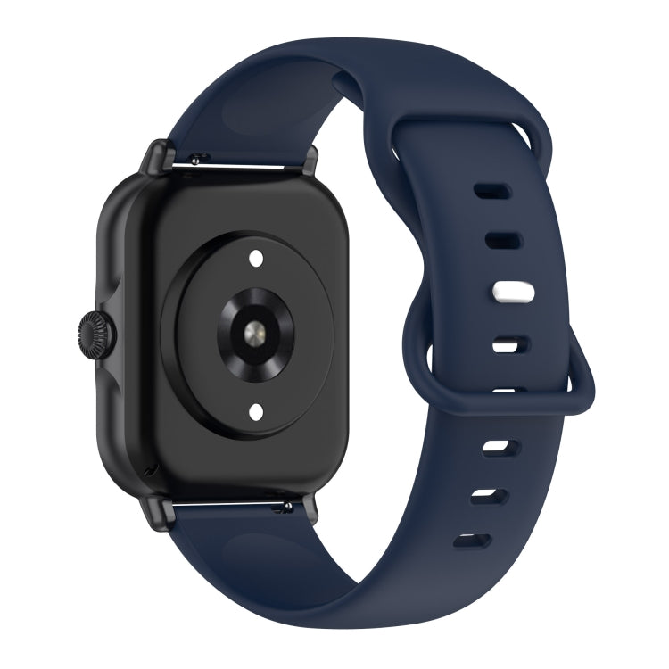 For Amazfit Active S Butterfly 8-shaped Buckle Silicone Watch Band(Navy Blue)