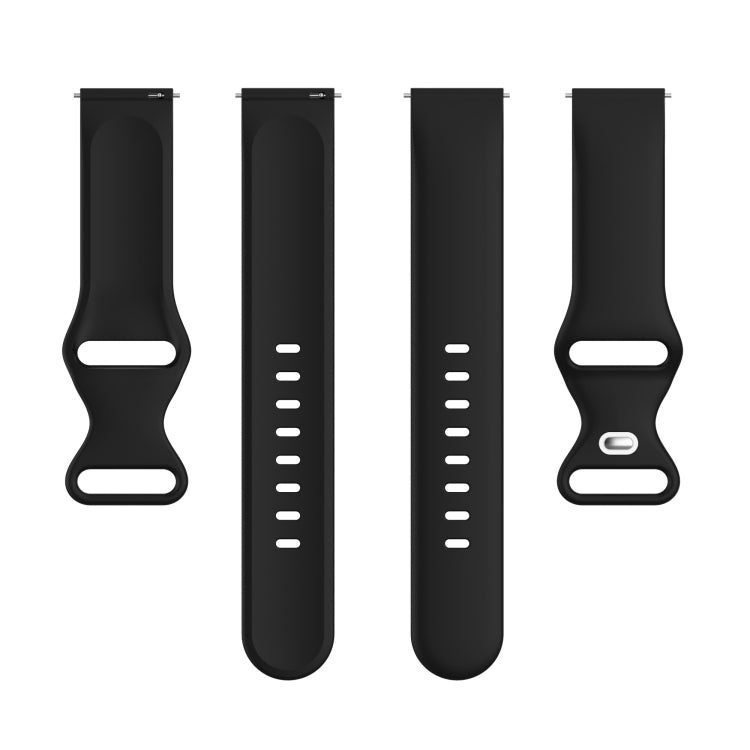 For Amazfit Active S Butterfly 8-shaped Buckle Silicone Watch Band(Black)