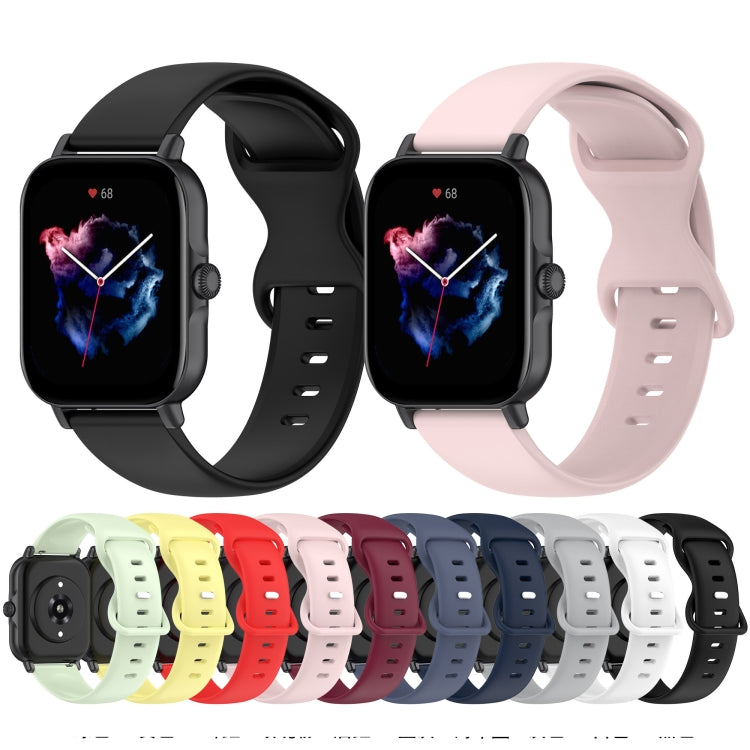 For Amazfit Active S Butterfly 8-shaped Buckle Silicone Watch Band(White)