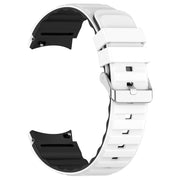For Samsung Galaxy Watch 6 Two Color Horizontal Silicone Watch Band(White Black)