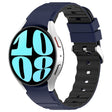 For Samsung Galaxy Watch 6 Two Color Horizontal Silicone Watch Band(Blue Black) - Watch Bands by PMC TechLife | Online Shopping South Africa | PMC TechLife