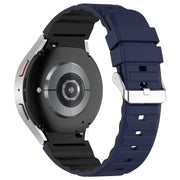 For Samsung Galaxy Watch 6 Two Color Horizontal Silicone Watch Band(Blue Black)