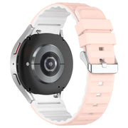 For Samsung Galaxy Watch 5 Two Color Horizontal Silicone Watch Band(Pink White)