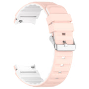 For Samsung Galaxy Watch 5 Two Color Horizontal Silicone Watch Band(Pink White)