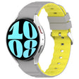 For Samsung Galaxy Watch 5 Two Color Horizontal Silicone Watch Band(Grey Yellow) - Watch Bands by PMC TechLife | Online Shopping South Africa | PMC TechLife