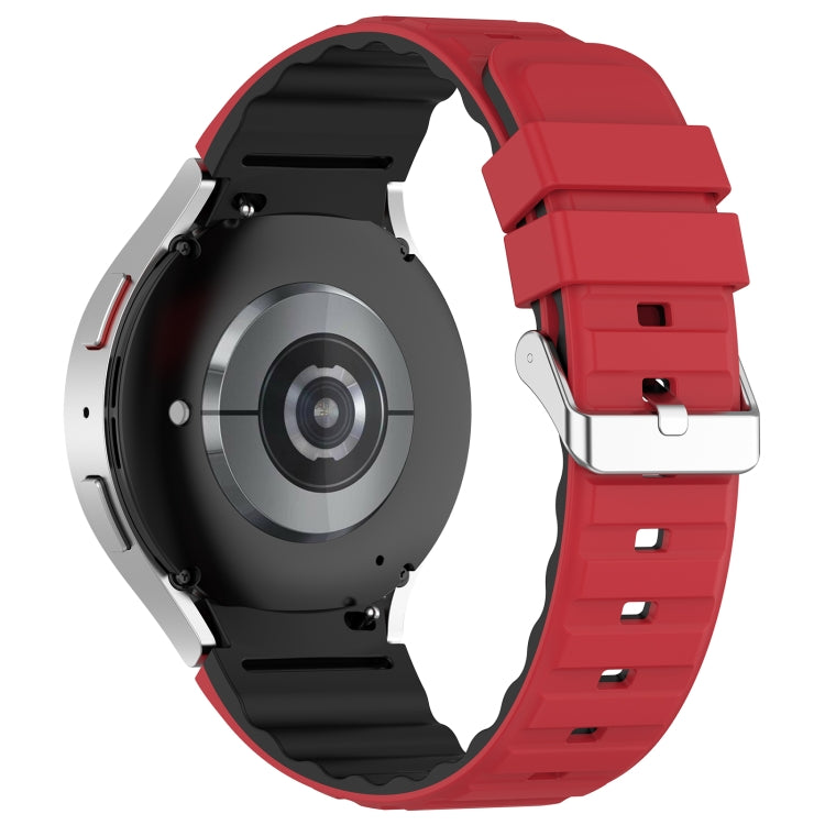 For Samsung Galaxy Watch 5 Two Color Horizontal Silicone Watch Band(Red Black)