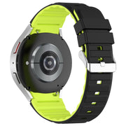 For Samsung Galaxy Watch 5 Two Color Horizontal Silicone Watch Band(Black Green)