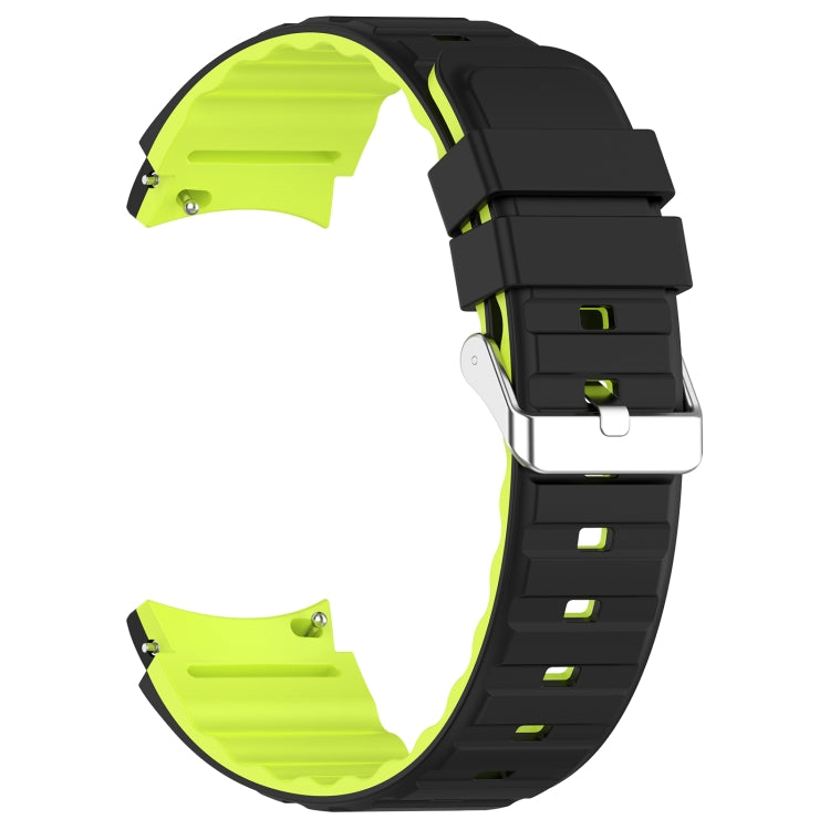 For Samsung Galaxy Watch 5 Two Color Horizontal Silicone Watch Band(Black Green)