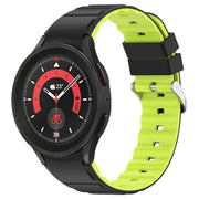 For Samsung Galaxy Watch 5 Two Color Horizontal Silicone Watch Band(Black Green)