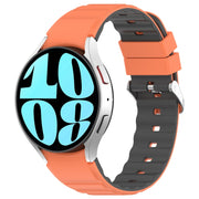 For Samsung Galaxy Watch 5 Two Color Horizontal Silicone Watch Band(Orange Grey)
