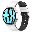 For Samsung Galaxy Watch 5 Two Color Horizontal Silicone Watch Band(White Black) - Watch Bands by PMC TechLife | Online Shopping South Africa | PMC TechLife