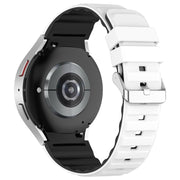 For Samsung Galaxy Watch 5 Two Color Horizontal Silicone Watch Band(White Black)