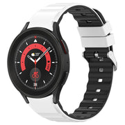 For Samsung Galaxy Watch 5 Two Color Horizontal Silicone Watch Band(White Black)