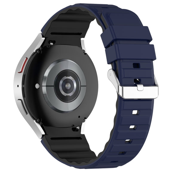 For Samsung Galaxy Watch 5 Two Color Horizontal Silicone Watch Band(Blue Black)
