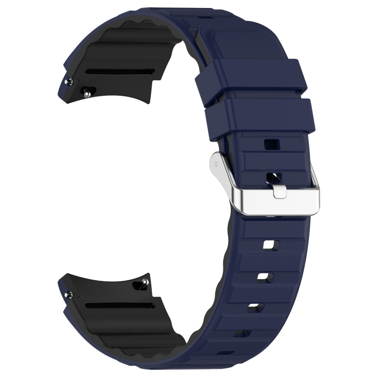 For Samsung Galaxy Watch 5 Two Color Horizontal Silicone Watch Band(Blue Black)