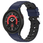 For Samsung Galaxy Watch 5 Two Color Horizontal Silicone Watch Band(Blue Black)