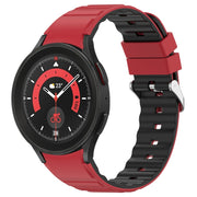 For Samsung Galaxy Watch 5 Pro Two Color Horizontal Silicone Watch Band(Red Black)