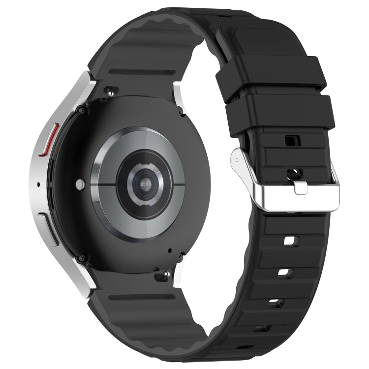 For Samsung Galaxy Watch 5 Pro Two Color Horizontal Silicone Watch Band(Black Grey)