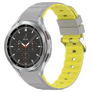 For Samsung Galaxy Watch 4 Classic 46mm Two Color Horizontal Silicone Watch Band(Grey Yellow)