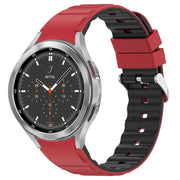 For Samsung Galaxy Watch 4 Classic 46mm Two Color Horizontal Silicone Watch Band(Red Black)