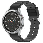 For Samsung Galaxy Watch 4 Classic 46mm Two Color Horizontal Silicone Watch Band(Black Grey)