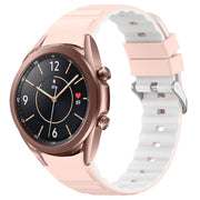 For Samsung Galaxy Watch 3 41mm Two Color Horizontal Silicone Watch Band(Pink White)