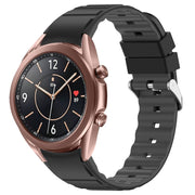 For Samsung Galaxy Watch 3 41mm Two Color Horizontal Silicone Watch Band(Black Grey)