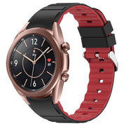 For Samsung Galaxy Watch 3 41mm Two Color Horizontal Silicone Watch Band(Black Red)
