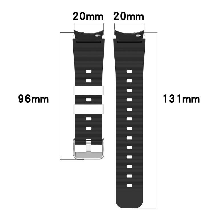 For Samsung Galaxy Watch 6 Two Color Horizontal Silicone Watch Band(Pink White)