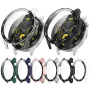 For Huawei Watch GT 4 46mm PC + Tempered Glass Integrated Watch Protective Case with Graduated Dial(Midnight Blue)