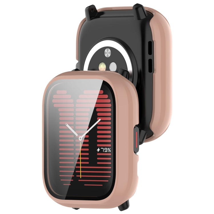 For Amazfit Aactive PC Integrated Tempered Glass Watch Case(Pink)
