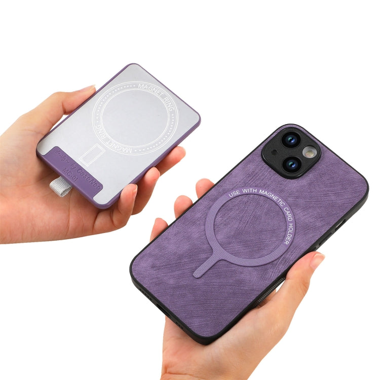 For iPhone 12 Pro Retro Splitable Magnetic Card Bag Leather Phone Case(Purple)