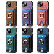 For iPhone 12 Pro Retro Splitable Magnetic Card Bag Leather Phone Case(Purple)