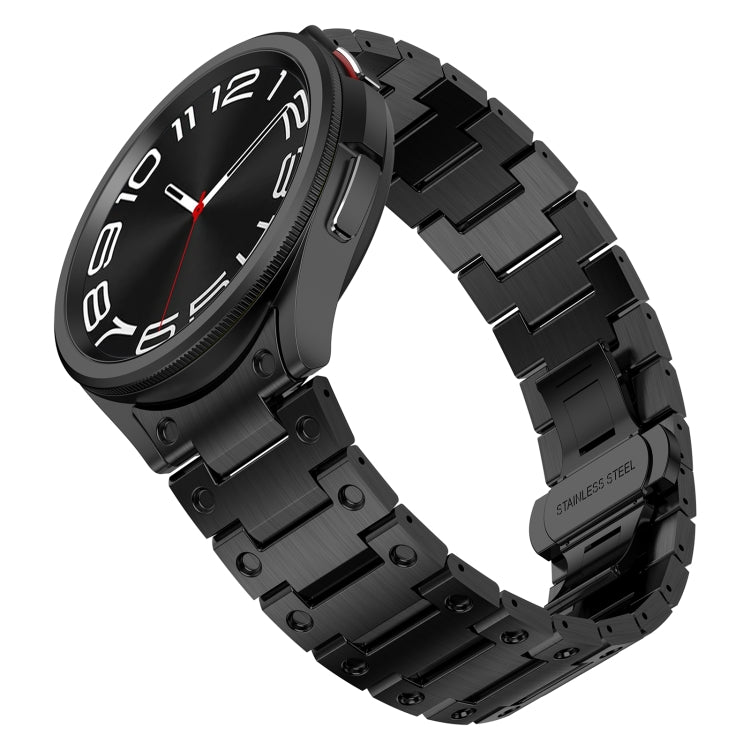 For Samsung Galaxy Watch 5 Pro Dual Circle Curved Connection Stainless Steel Watch Band(Black)
