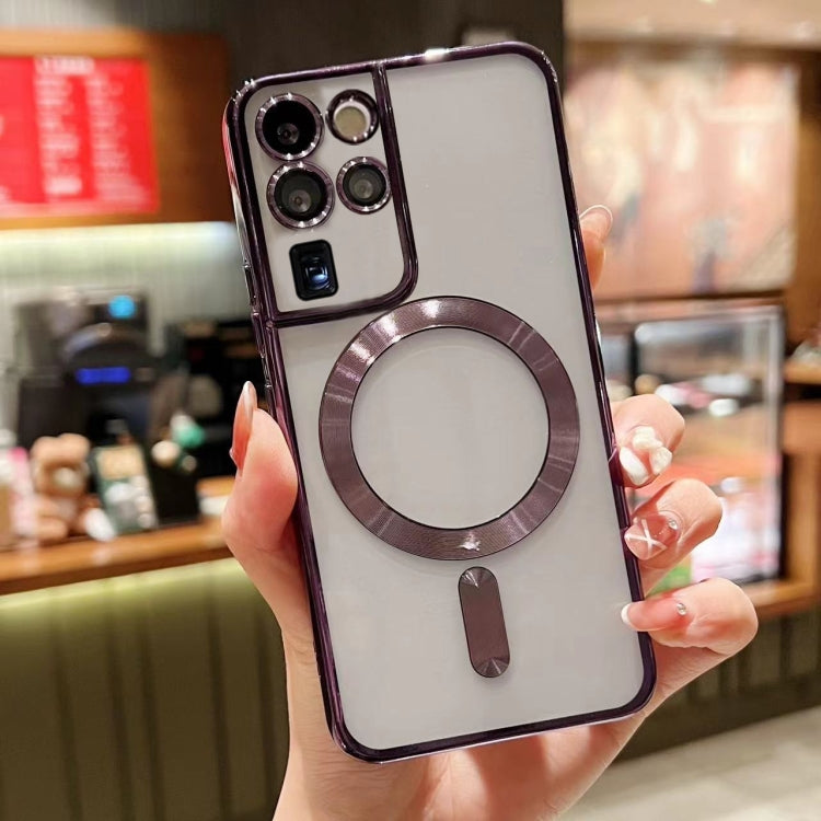 For Samsung Galaxy S20 Ultra 5G MagSafe Electroplating TPU Phone Case(Purple)