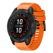 Compatible with Garmin Fenix 7X Pro 51mm 26mm Quick Release Silicone Watch Band(Orange)