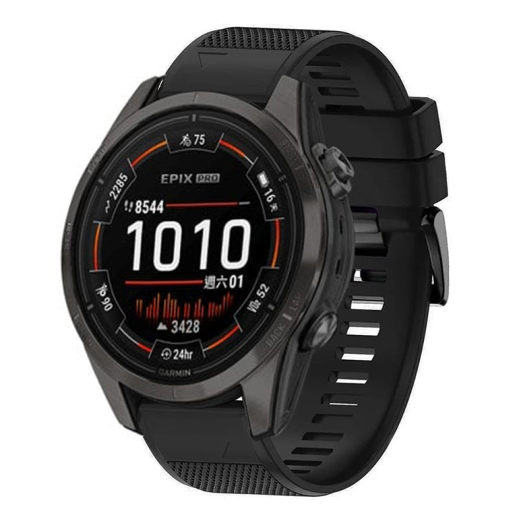 Compatible with Garmin Epix Pro 51mm 26mm Quick Release Silicone Watch Band(Black)