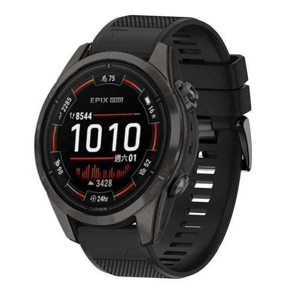 Compatible with Garmin Epix Pro 51mm 26mm Quick Release Silicone Watch Band(Black)