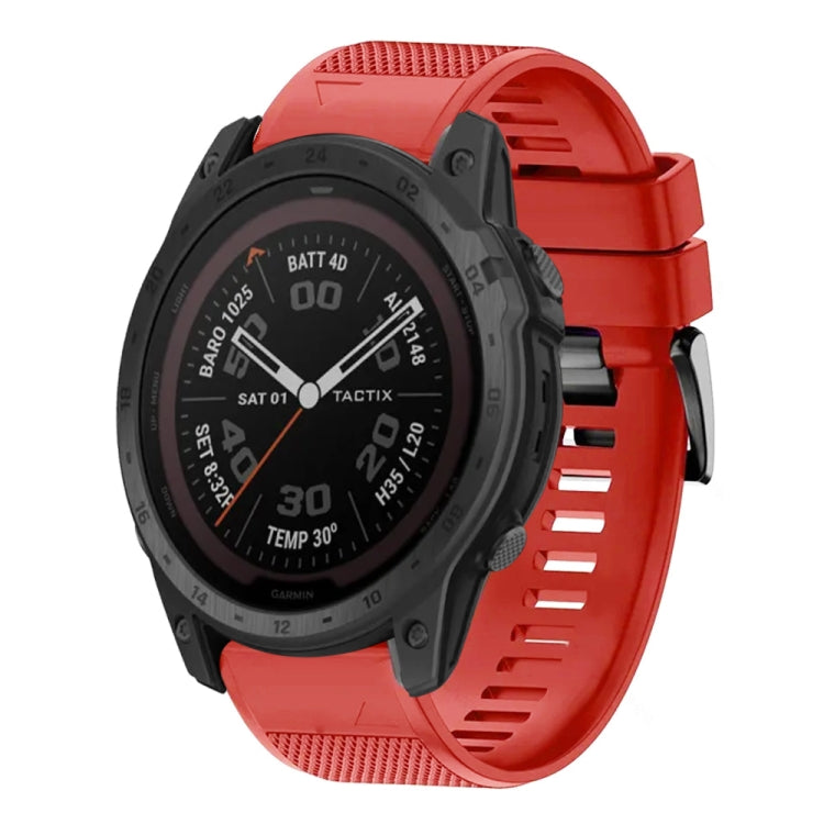 Compatible with Garmin Tactix 7 Pro 26mm Quick Release Silicone Watch Band(Red)