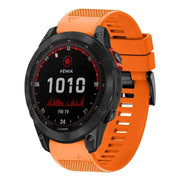 Compatible with Garmin Fenix 7X Solar 26mm Quick Release Silicone Watch Band(Orange)