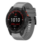 Compatible with Garmin Fenix 7X Solar 26mm Quick Release Silicone Watch Band(Grey)