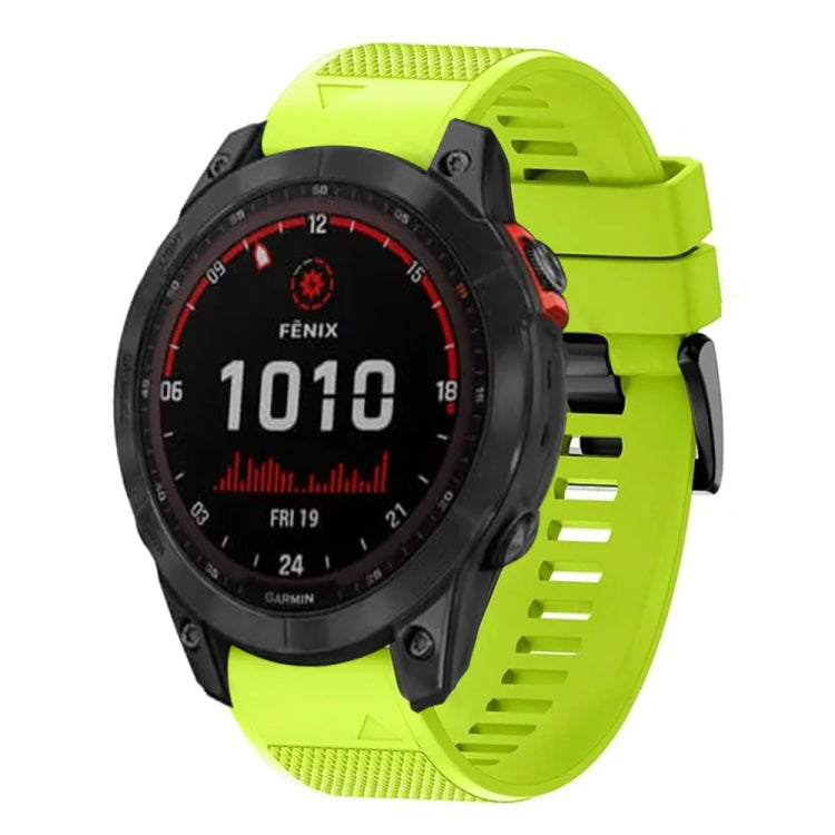 Compatible with Garmin Fenix 7X Solar 26mm Quick Release Silicone Watch Band(Lime Green)