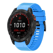 Compatible with Garmin Fenix 7X Solar 26mm Quick Release Silicone Watch Band(Sky Blue)