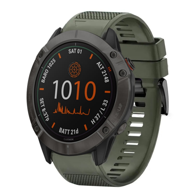 Compatible with Garmin Fenix 6X Pro 26mm Quick Release Silicone Watch Band(Army Green)