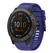 Compatible with Garmin Fenix 6X Pro 26mm Quick Release Silicone Watch Band(Midnight Blue)