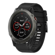 Compatible with Garmin Fenix 5X Sapphire 26mm Quick Release Silicone Watch Band(Black)