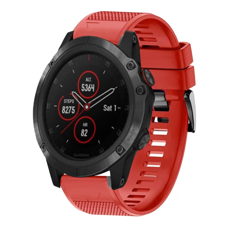 Compatible with Garmin Fenix 5X Plus 26mm Quick Release Silicone Watch Band(Red)